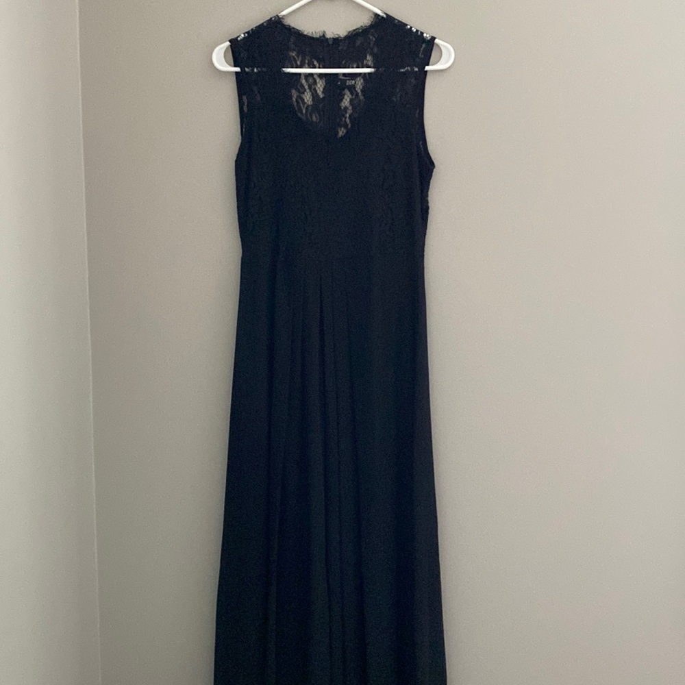 Maxi black dress with lace top